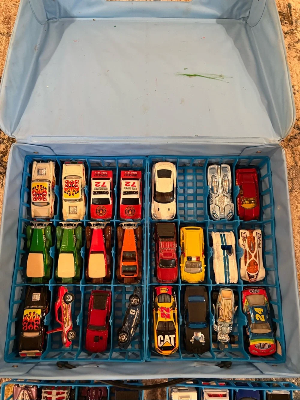 Vintage 1982 ZEE Die Cast Collector's 48 Carry Case With 47 Trucks & Race Cars